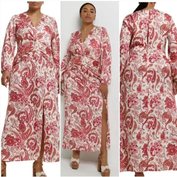 River Island Dresses & Skirts - River Island Rhianna Paisley Long Sleeve Maxi Dress